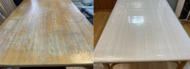 【テーブルをリメイク】表面がボコボコのダイニングテーブルをリメイクシートできれいに！